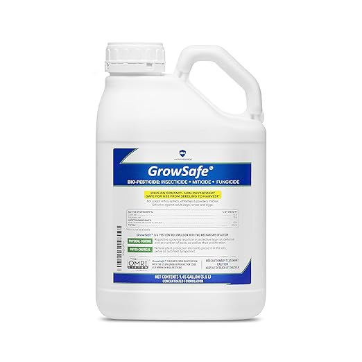 GrowSafe Bio-Pesticide, Organic Natural Miticide, Fungicide and Insecticide 1.45 gallon